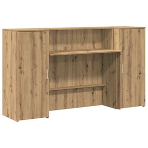 vidaXL Bureau réception chêne artisanal 180x50x103,5cm bois ingénierie