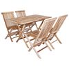 vidaXL Ensemble de meubles de jardin 5 pc Naturel Bois de teck massif