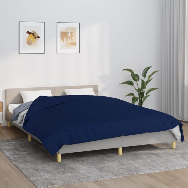 vidaXL Couverture lestée Bleu 220x240 cm 11 kg Tissu