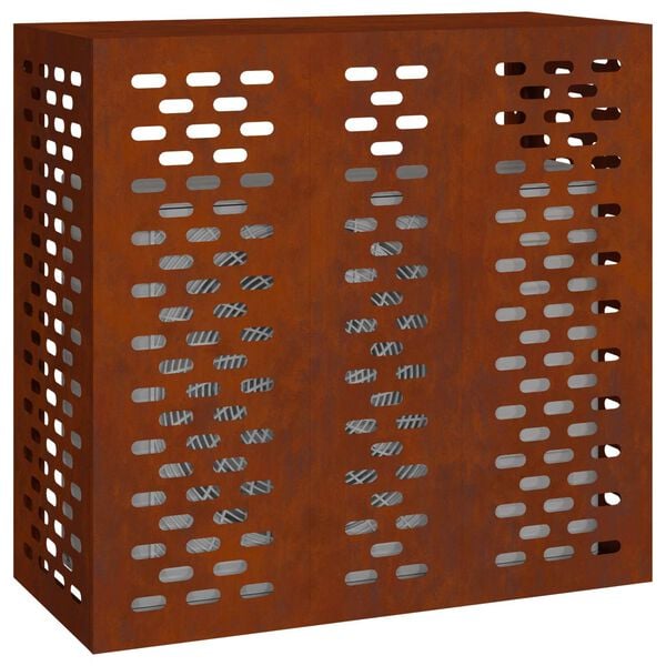 vidaXL Housse de climatiseur Rouill&eacute; 110 x 50 x 105 cm Acier patin&eacute;