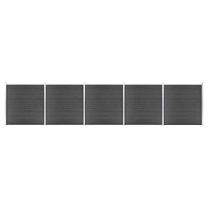 vidaXL Ensemble de panneau de cl&ocirc;ture WPC 872x186 cm Noir