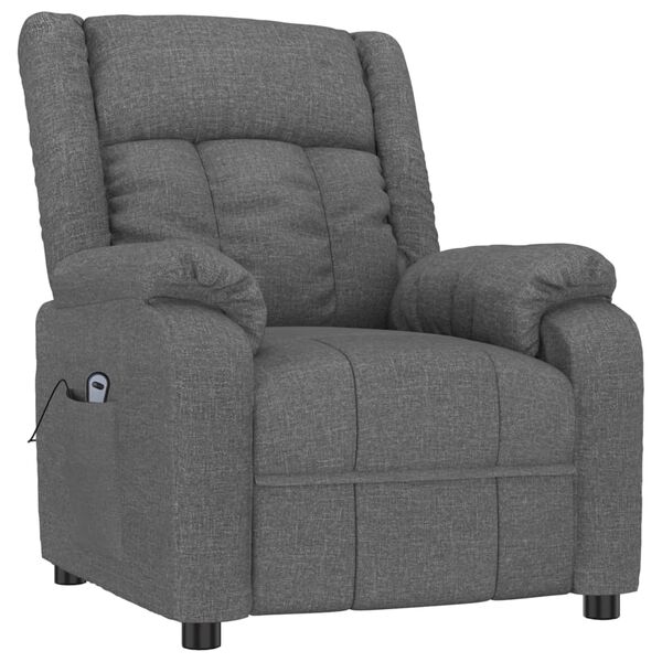vidaXL Fauteuil inclinable &eacute;lectrique Gris fonc&eacute; Tissu