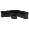vidaXL Salon de jardin 10 pcs avec coussins noir r&eacute;sine tress&eacute;e