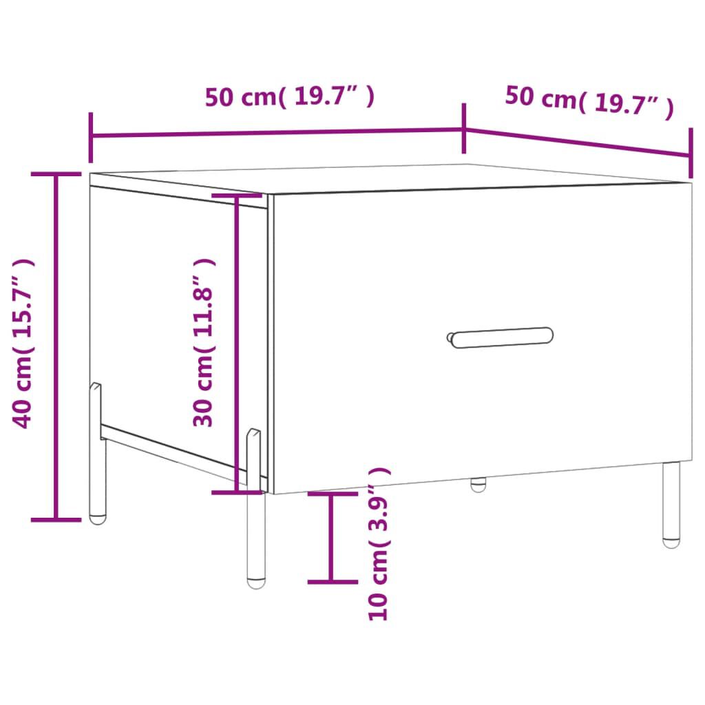 vidaXL Tables basses 2 pcs sonoma gris 50x50x40 cm bois d'ingénierie