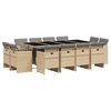 vidaXL Ensemble &agrave; manger de jardin coussins 13 pcs m&eacute;lange beige rotin