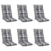 vidaXL Chaises inclinables de jardin et coussins lot de 6 Teck solide