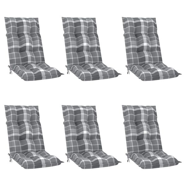vidaXL Chaises inclinables de jardin et coussins lot de 6 Teck solide