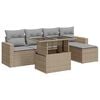 vidaXL Salon de jardin avec coussins 6 pcs beige r&eacute;sine tress&eacute;e