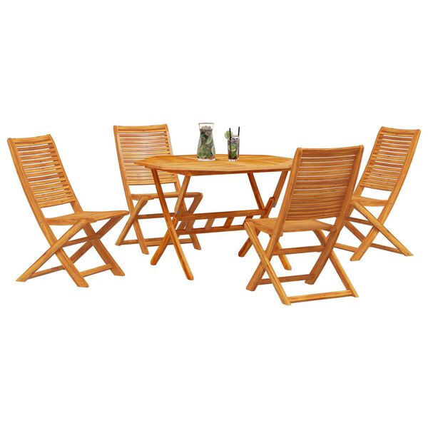 vidaXL Ensemble de salle &agrave; manger pour jardin 5 pcs Marron
