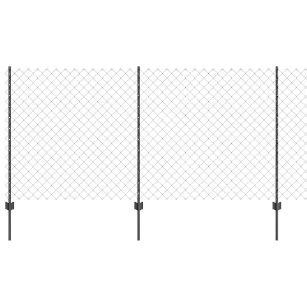 vidaXL Cl&ocirc;ture avec poteau Gris 1,2 x 25 m Acier et PVC