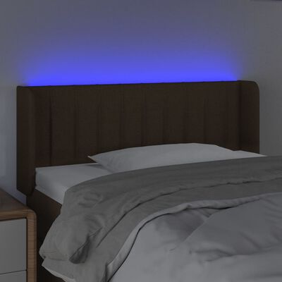 vidaXL Tête de lit à LED Marron foncé 83x16x78/88 cm Tissu