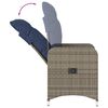 vidaXL Lot de 2 chaises de jardin inclinables avec Table en r&eacute;sine tress&eacute;e grise