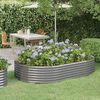 vidaXL Lit sur&eacute;lev&eacute; de jardin Acier galvanis&eacute; 214x140x36cm gris