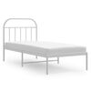 vidaXL Cadre de lit m&eacute;tal sans matelas avec t&ecirc;te de lit blanc 90x200cm