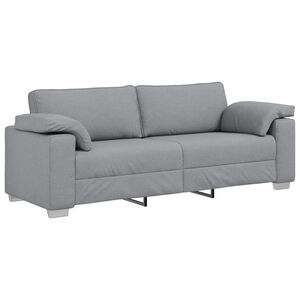 vidaXL Sofa 3 places Gris clair 220 cm tissu
