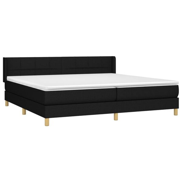 vidaXL Sommier &agrave; lattes de lit avec matelas Noir 200x200 cm Tissu