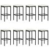 vidaXL Ensemble de bar de jardin avec coussins 9 pcs Noir
