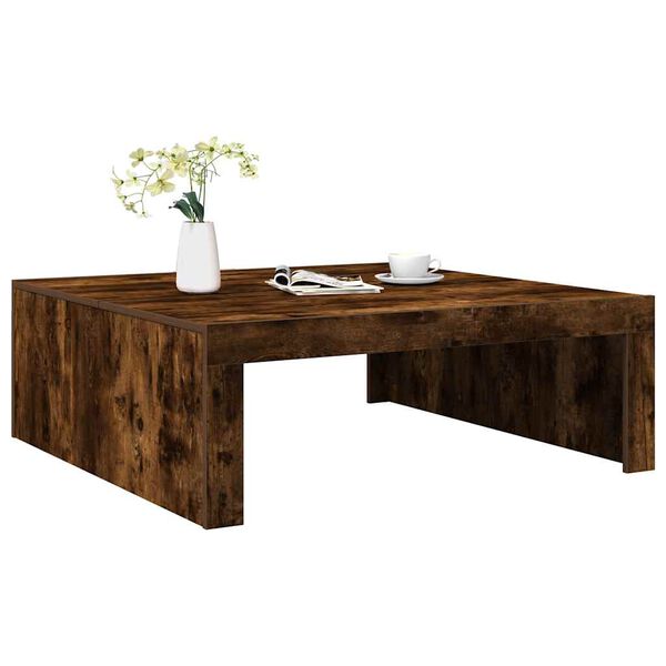 vidaXL Table basse Ch&ecirc;ne fum&eacute; 100x100x35 cm Bois d'ing&eacute;nierie
