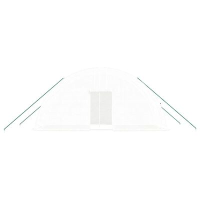 vidaXL Serre avec cadre en acier blanc 12 m² 6x2x2,85 m