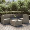 vidaXL Salon de jardin 5 pcs avec coussins Gris R&eacute;sine tress&eacute;e