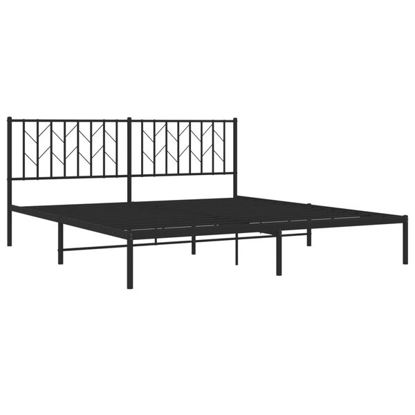 vidaXL Cadre de lit m&eacute;tal sans matelas avec t&ecirc;te de lit noir 183x213cm