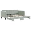 vidaXL Lit de jour avec lit gigogne gris clair 100x190 cm velours