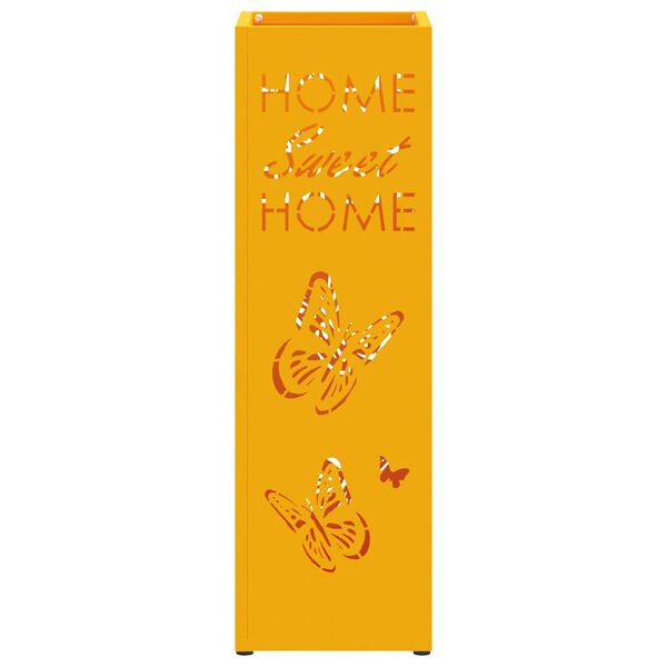 vidaXL Porte-parapluie Moutarde 15,5 x 15,5 x 49 cm M&eacute;tal