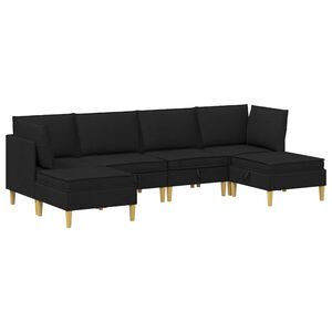 vidaXL Canap&eacute; modulaire avec rangement 6 pcs Noir Tissu