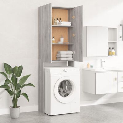 Vidaxl - vidaXL Meuble pour machine à laver Sonoma gris 64x25,5x190 cm -  Kits d'évacuation - Rue du Commerce