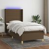 vidaXL Sommier &agrave; lattes de lit matelas et LED Marron fonc&eacute; 100x200cm