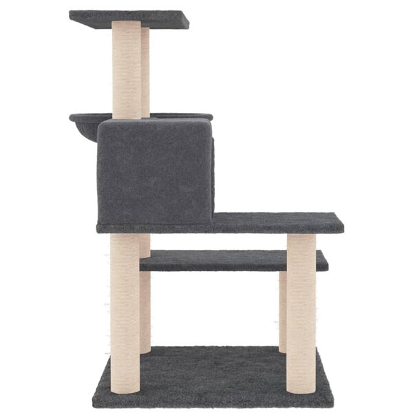 vidaXL Arbre &agrave; chat avec griffoirs en sisal gris fonc&eacute; 82,5 cm