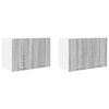 vidaXL Armoire suspendue 2 pc Gris Sonoma et Blanc Bois d'ing&eacute;nierie