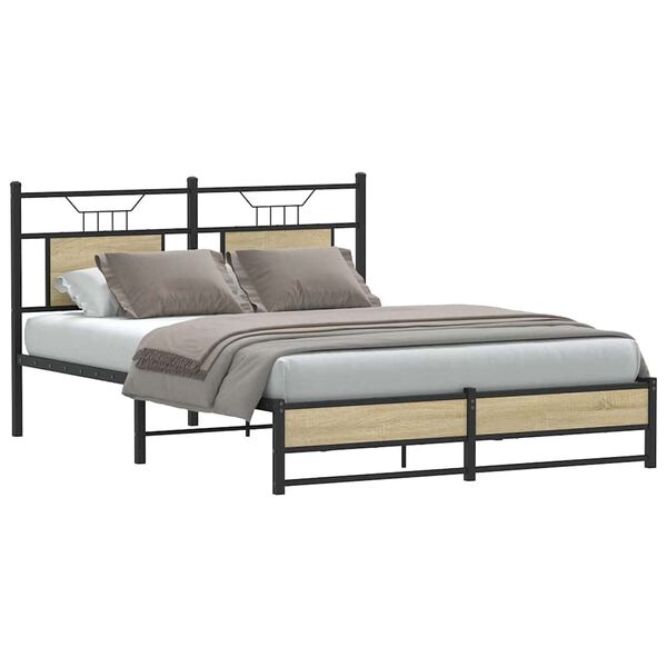vidaXL Cadre de lit sans matelas ch&ecirc;ne sonoma 150x200 cm