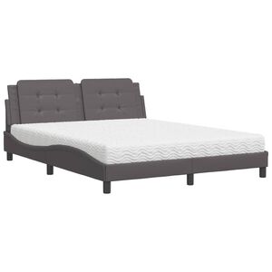 vidaXL Lit avec matelas Zadar gris 160x200 cm similicuir