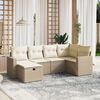 vidaXL Salon de jardin avec coussins 6 pcs beige r&eacute;sine tress&eacute;e