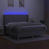 vidaXL Sommier &agrave; lattes de lit matelas LED Gris clair 180x200 cm Tissu