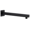 vidaXL Bras de support de douche Carr&eacute; Acier inoxydable 201 Noir 30 cm