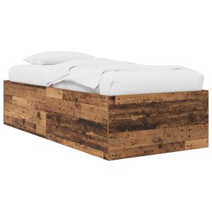 vidaXL Cadre de lit au sol Bois ancien 80 x 200 cm Bois d'ing&eacute;nierie