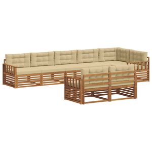 vidaXL Ensemble de canap&eacute;s d'ext&eacute;rieur 8 pcs Naturel et Beige