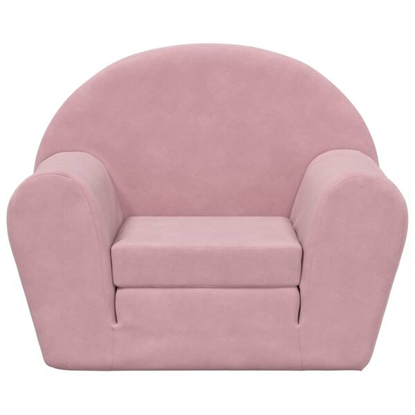 vidaXL Canap&eacute;-lit pour enfants Rose Peluche douce