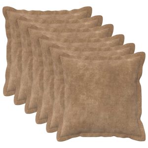 vidaXL Coussin 6 pc HOUTEN Taupe 30 x 30 cm Fleece en microfibre