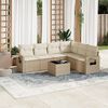 vidaXL Salon de jardin avec coussins 7 pcs beige r&eacute;sine tress&eacute;e
