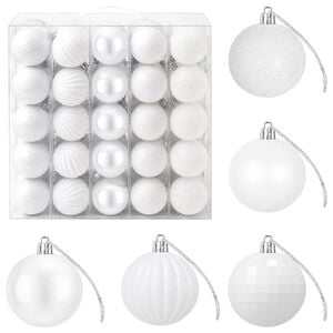 vidaXL Ensemble de boules de No&euml;l 75 pc Blanc 6 cm Polystyr&egrave;ne