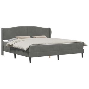 vidaXL Cadre de lit avec t&ecirc;te de lit Gris fonc&eacute; 180 x 200 cm Velours