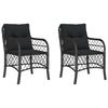 vidaXL Chaises de jardin avec coussins lot de 2 noir r&eacute;sine tress&eacute;e