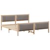 vidaXL Cadre de lit avec t&ecirc;te de lit Taupe 200 x 200 cm tissu