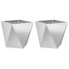 vidaXL Jardini&egrave;re 2 pc Argent 50 x 50 x 50 cm Acier inoxydable