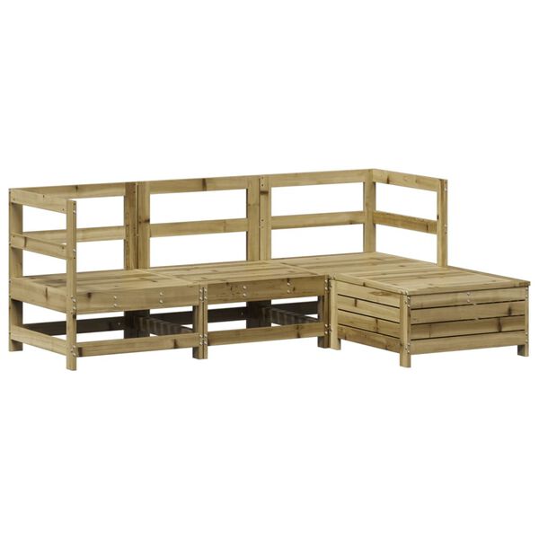 vidaXL Salon de jardin 4 pcs bois de pin impr&eacute;gn&eacute;