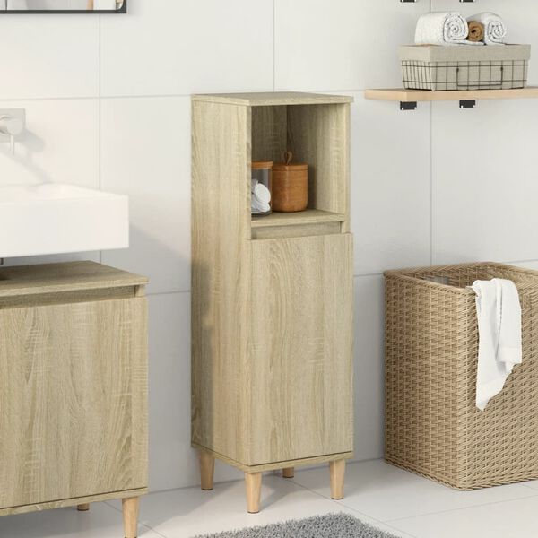 vidaXL Armoire salle de bain ch&ecirc;ne sonoma 30x30x100 cm