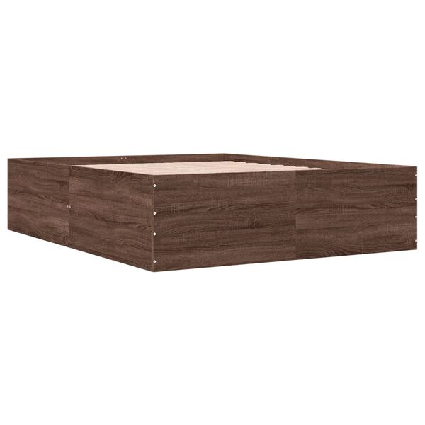 vidaXL Cadre de lit sans matelas ch&ecirc;ne marron 150x200 cm